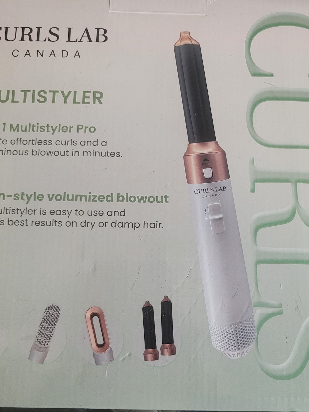 Curls Lab Multistyler Pro Hair Styler in White & Rose Gold